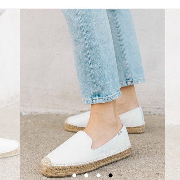 Soludos Shoes - NWT white Soludos Leather Platform Smoking Slipper